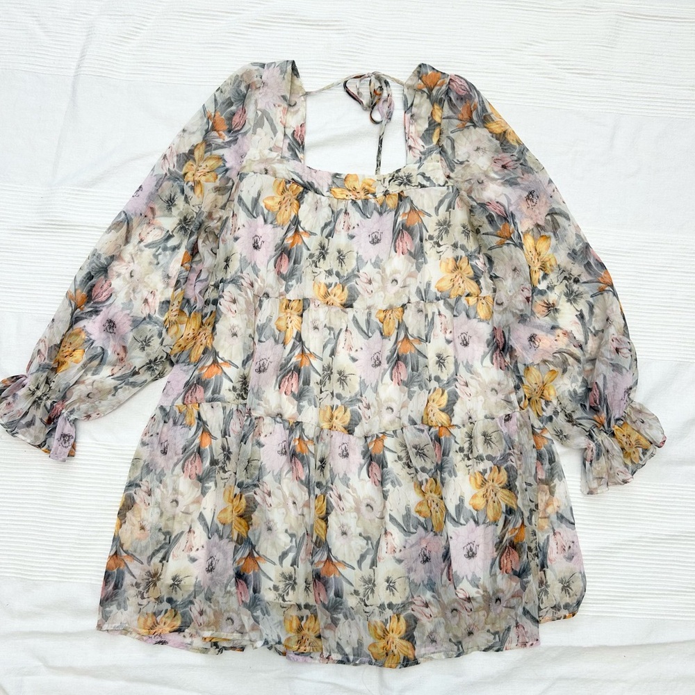 Aakaa Boho Floral Print Women's Mini Dress - Picture 4 of 13